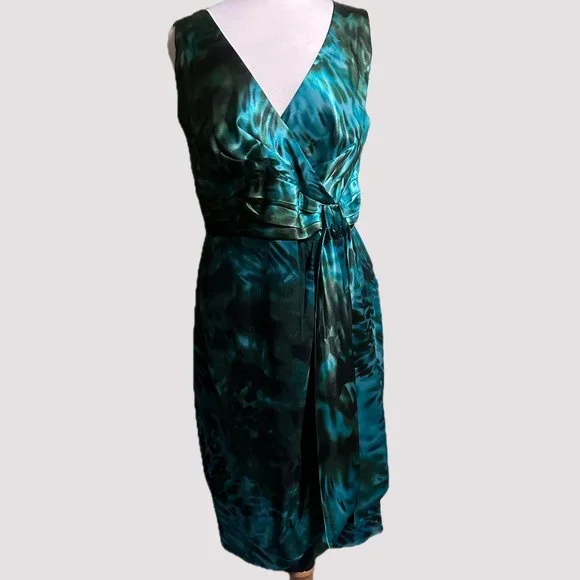 Signature by Robbie Bee | Dresses | Sleeveless Signature By Robbie Bee Silk Green  Dress | Poshmark